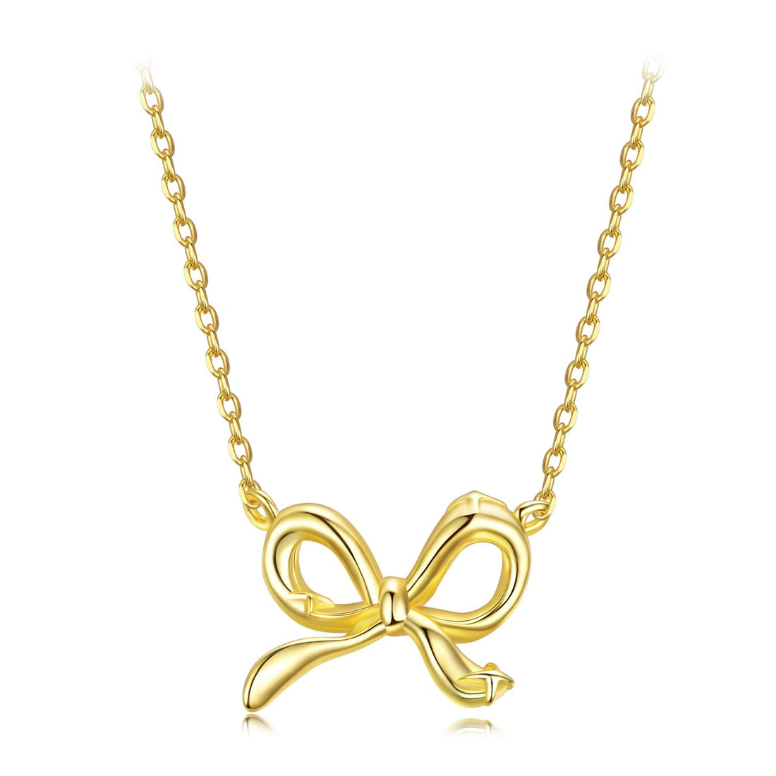 925 Sterling Silver Plated White Gold 40+5cm Adjustable Necklace for Women  DestGlow