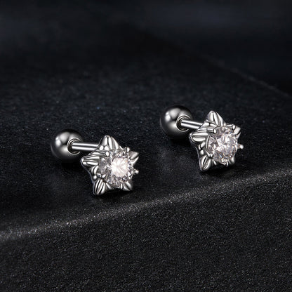 925 Sterling Silver Moissanite Stud Earrings 5mm for Women