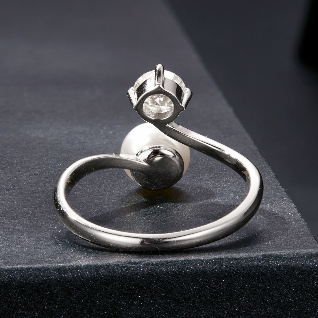 925 Sterling Silver Moissanite 0.5 Carat Freshwater Pearl Ring Size E for Women  DestGlow
