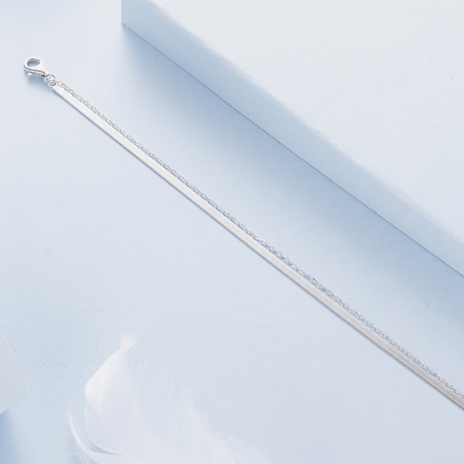 925 Sterling Silver 15+6cm White Gold Plated Bracelet for Women  DestGlow