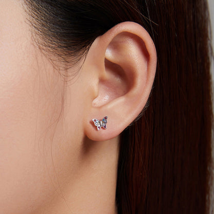 925 Sterling Silver Earrings with Pavé Setting CZ and Oxidized Silver  DestGlow