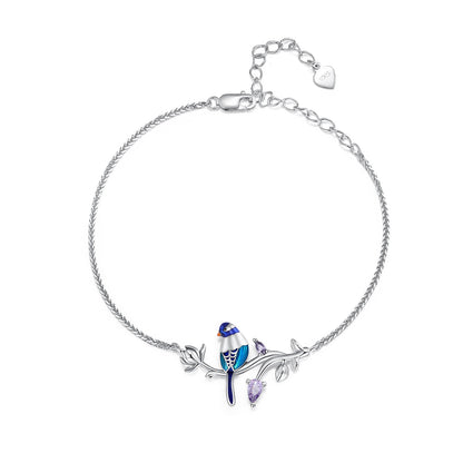 925 Sterling Silver Enamel Bracelet with Pavé Setting CZ  DestGlow