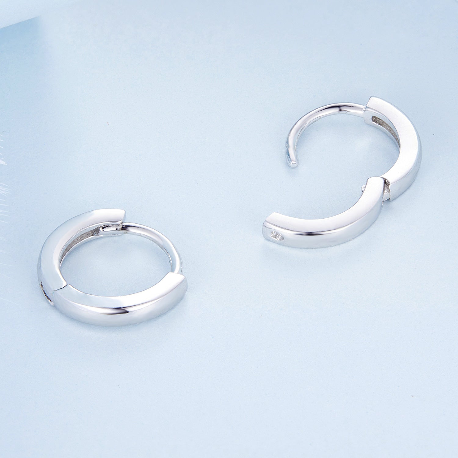 925 Sterling Silver Earrings for Women - Style A, 1.1x0.2cm, Platinum Plated  DestGlow