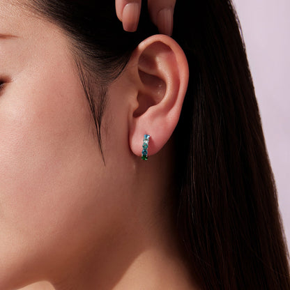 925 Sterling Silver Earrings with White Gold Plating and CZ for Women  DestGlow