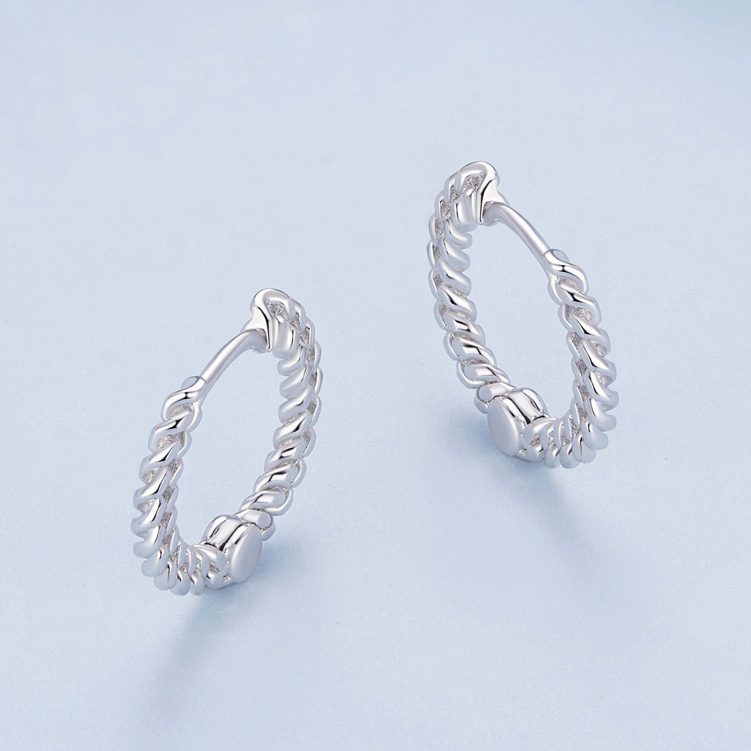 925 Sterling Silver Earrings Size 14*1.5mm Plated Platinum for Women  DestGlow