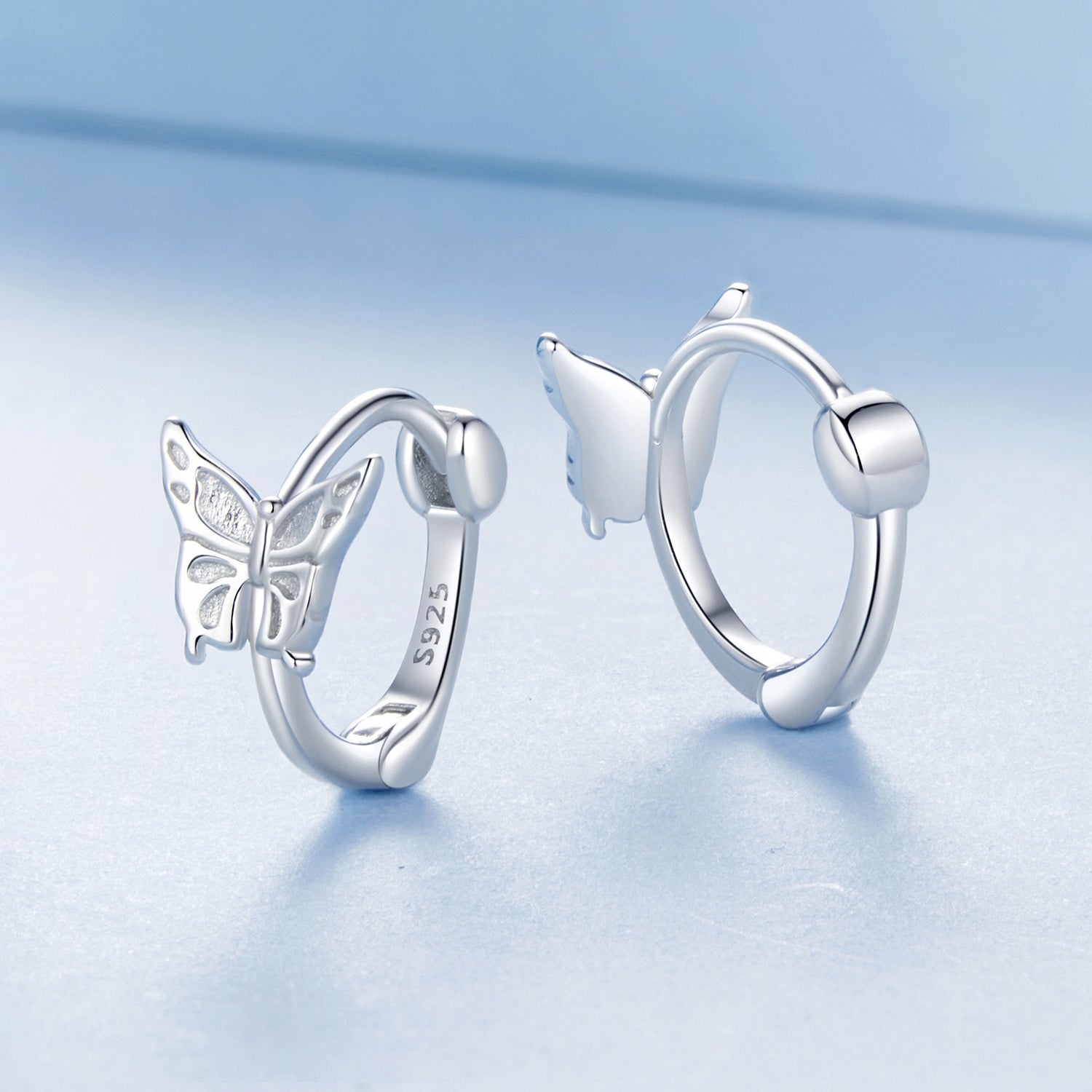 925 Sterling Silver Earrings with White Gold Plating, 1.1x0.7 cm, for Women  DestGlow