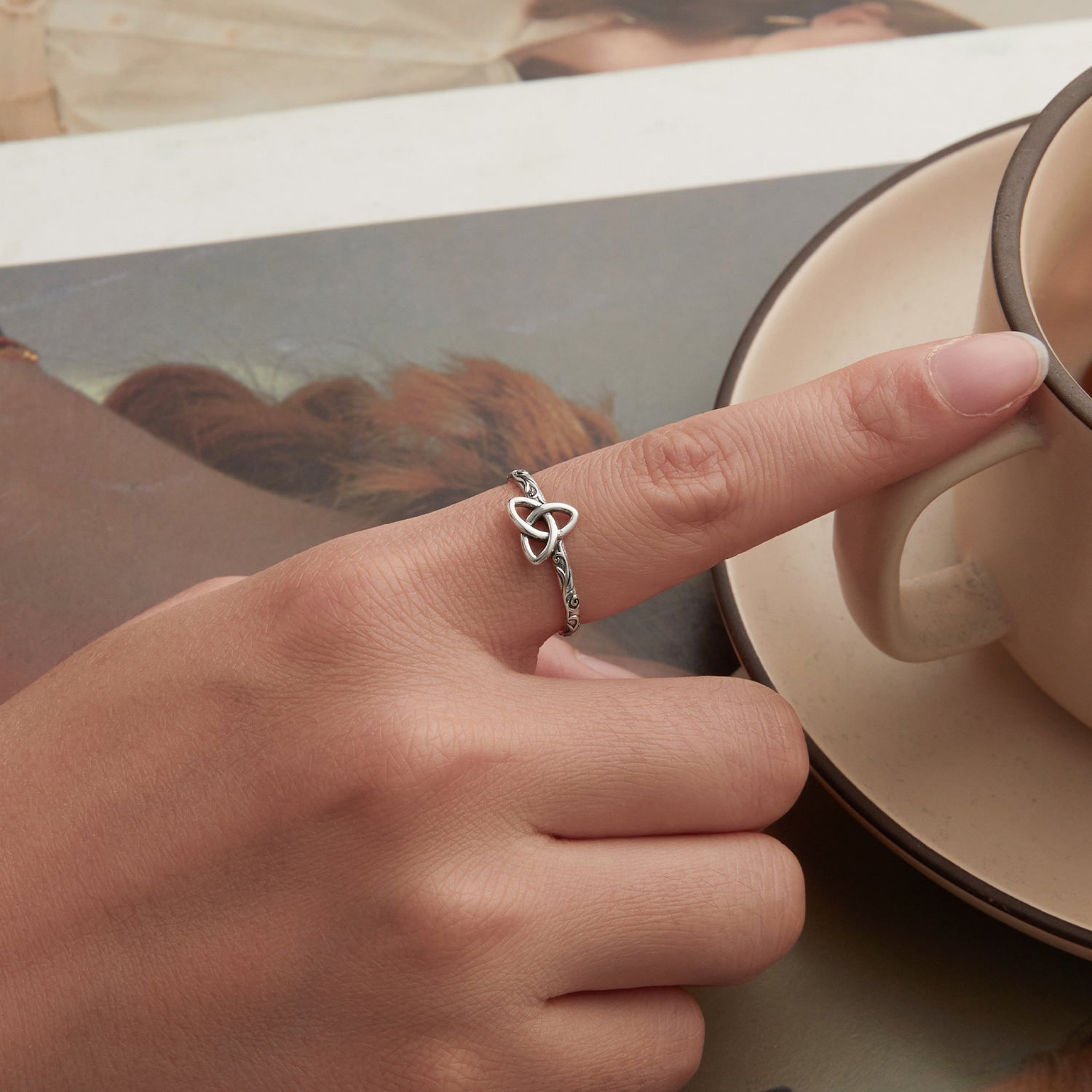 925 Sterling Silver Oxidized Silver Ring for Women  DestGlow