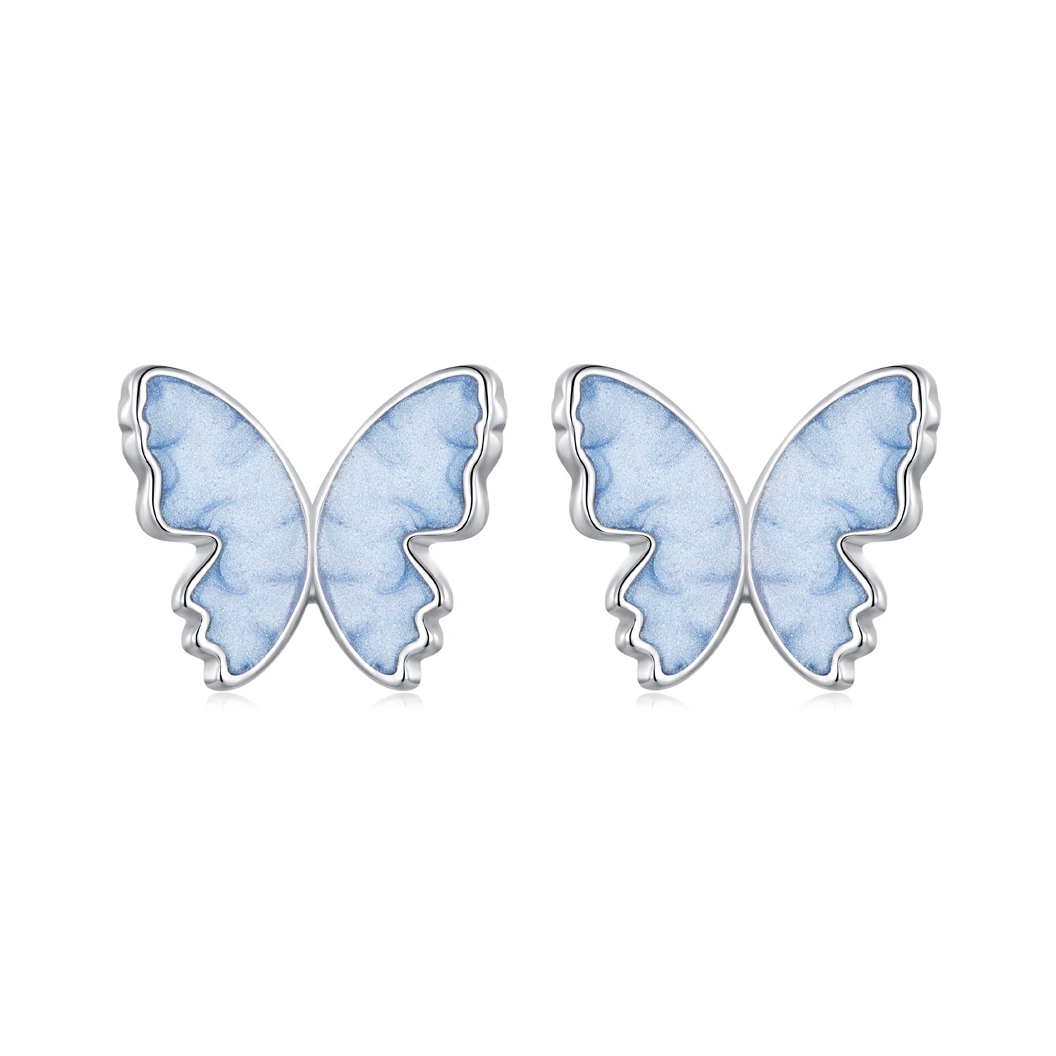 925 Sterling Silver Enamel White Gold Plated Earrings for Women - 1.0x1.2cm  DestGlow