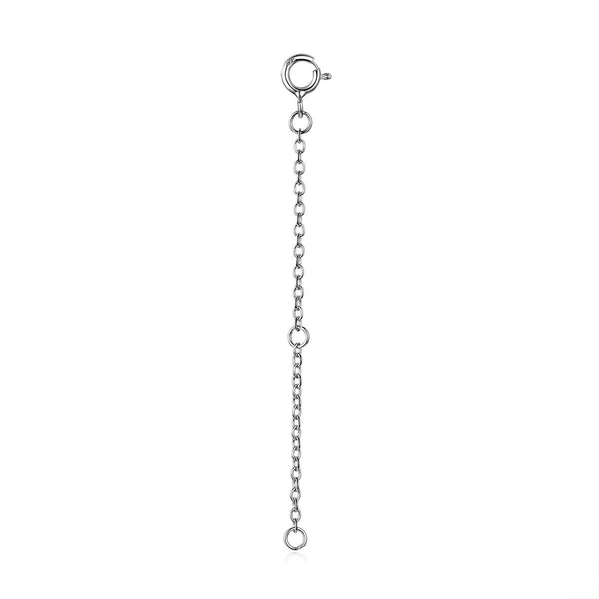 925 Sterling Silver + Plated Platinum 10cm Extension Chain Necklace  DestGlow
