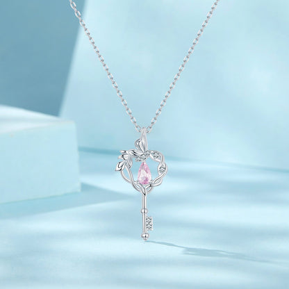 925 Sterling Silver Necklace with CZ in Pavé Setting, 400+50mm Length for Women  DestGlow