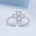 925 Sterling Silver Moonstone Clover Ring for Women  DestGlow