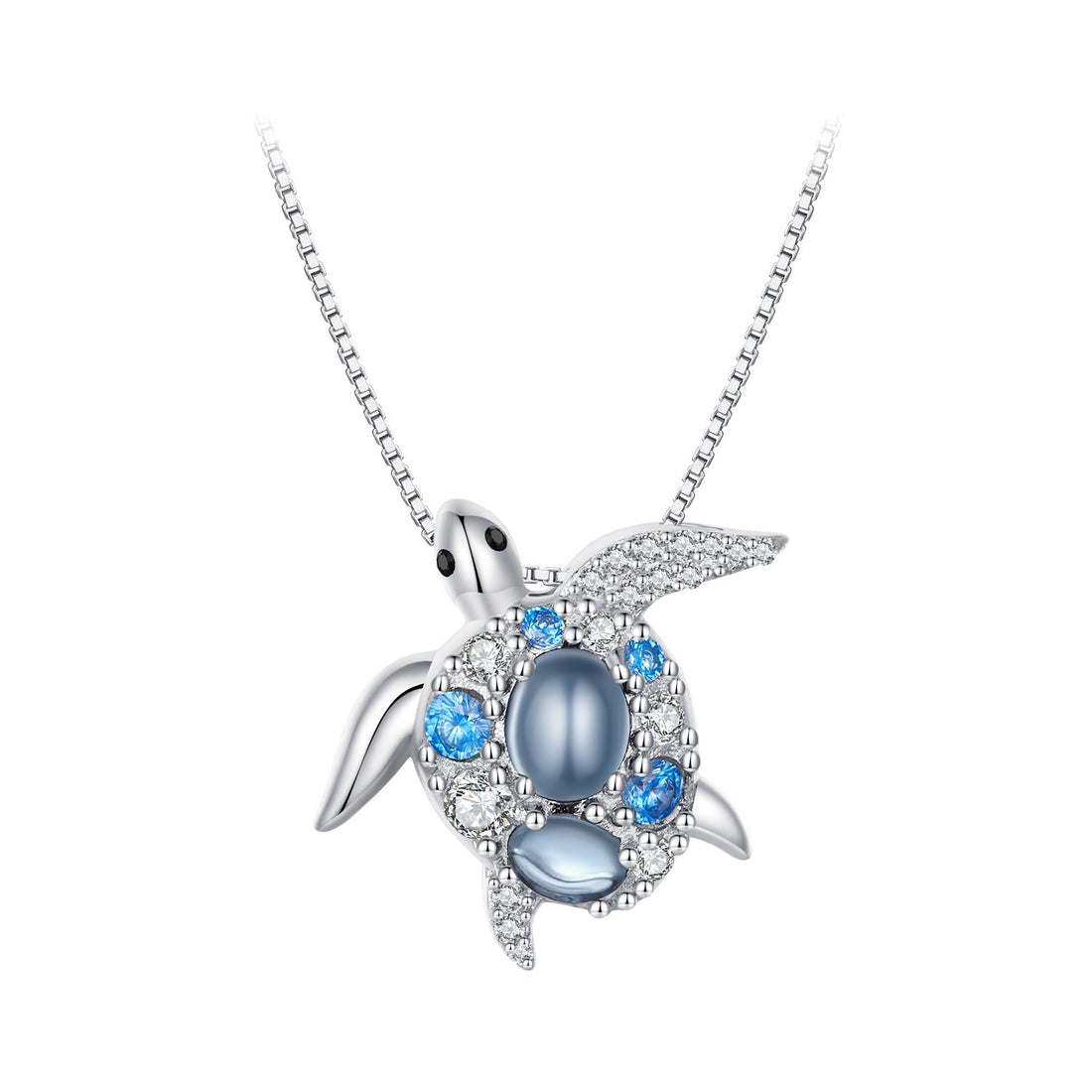925 Sterling Silver Pendant Necklace with Transparent Glass and Spinel for Women  DestGlow