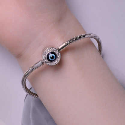 925 Sterling Silver Bracelet with CZ &amp; Resin, Size 17.0  DestGlow