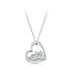 925 Sterling Silver White Gold Plated Necklace with CZ 40+5cm for Women  DestGlow