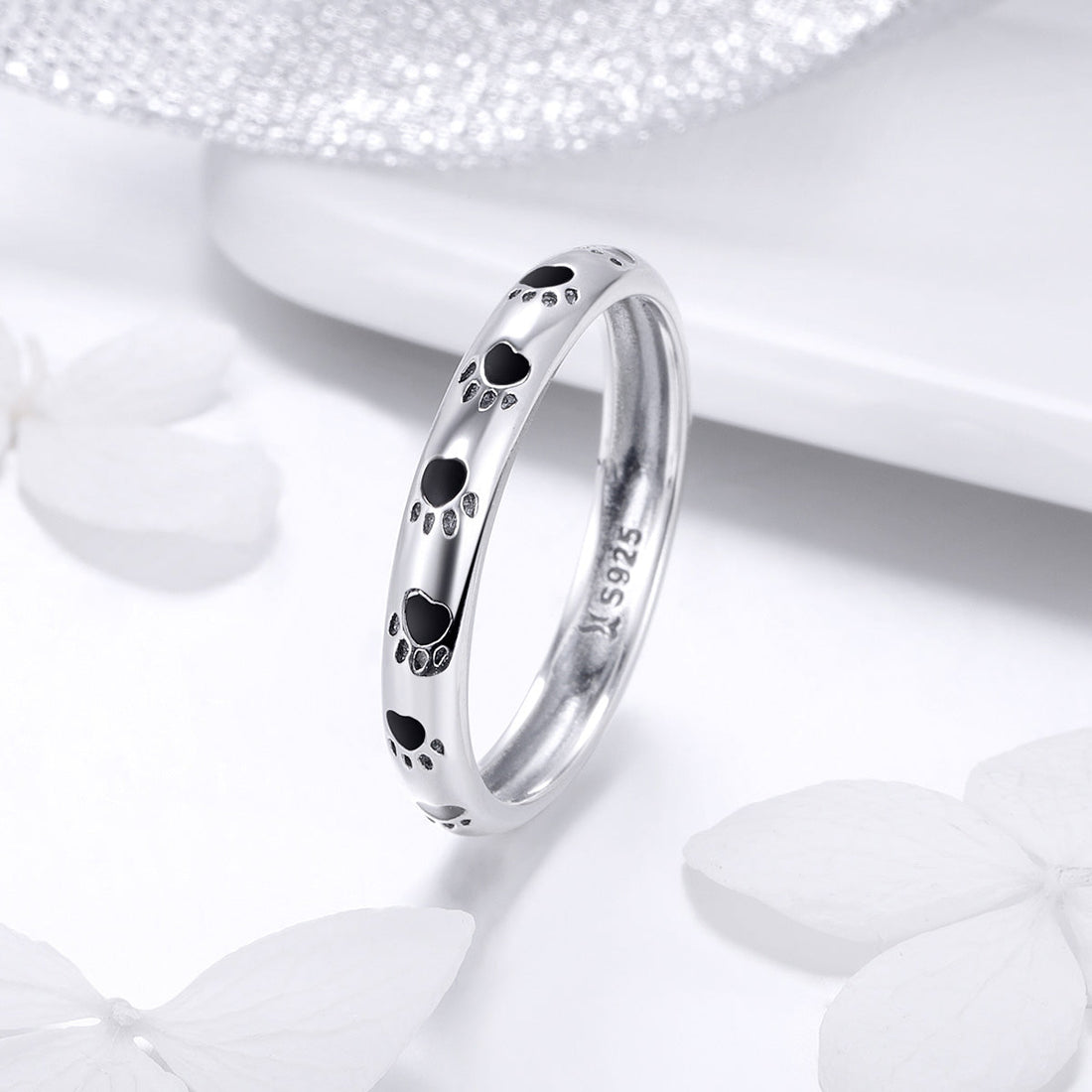925 Sterling Silver Ring for Women - Size 5.0, Width 0.3cm  DestGlow