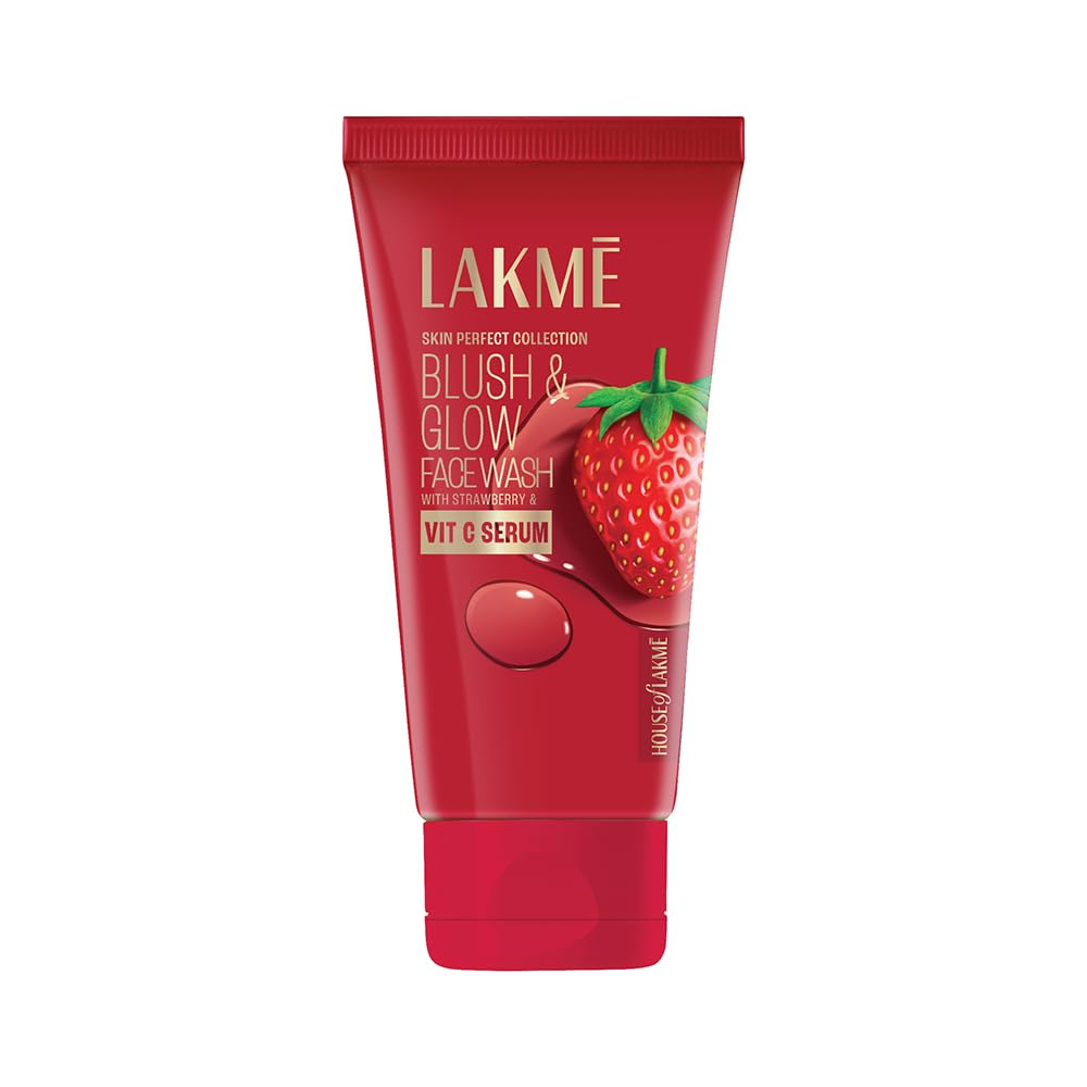 Lakme Blush &amp; Glow Strawberry Freshness Gel Face Wash With Vitamin C Serum