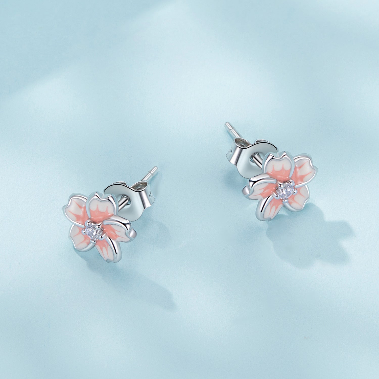 925 Sterling Silver Multi-Color Enamel Pavé CZ Earrings  DestGlow
