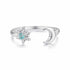 925 Sterling Silver Ring with Glass Snowflakes and Moon for Women  DestGlow