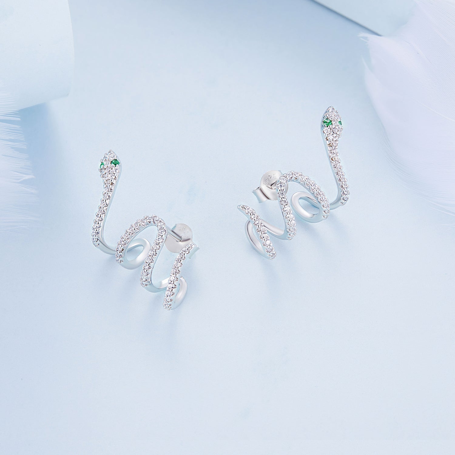 925 Sterling Silver Earrings with Plated Platinum and Pavé Setting CZ, 1.5x2.2cm for Women  DestGlow