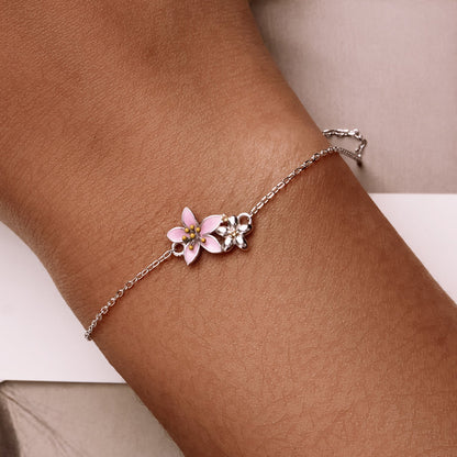 S925 Sterling Silver Adjustable Flower Bracelet for Women  DestGlow