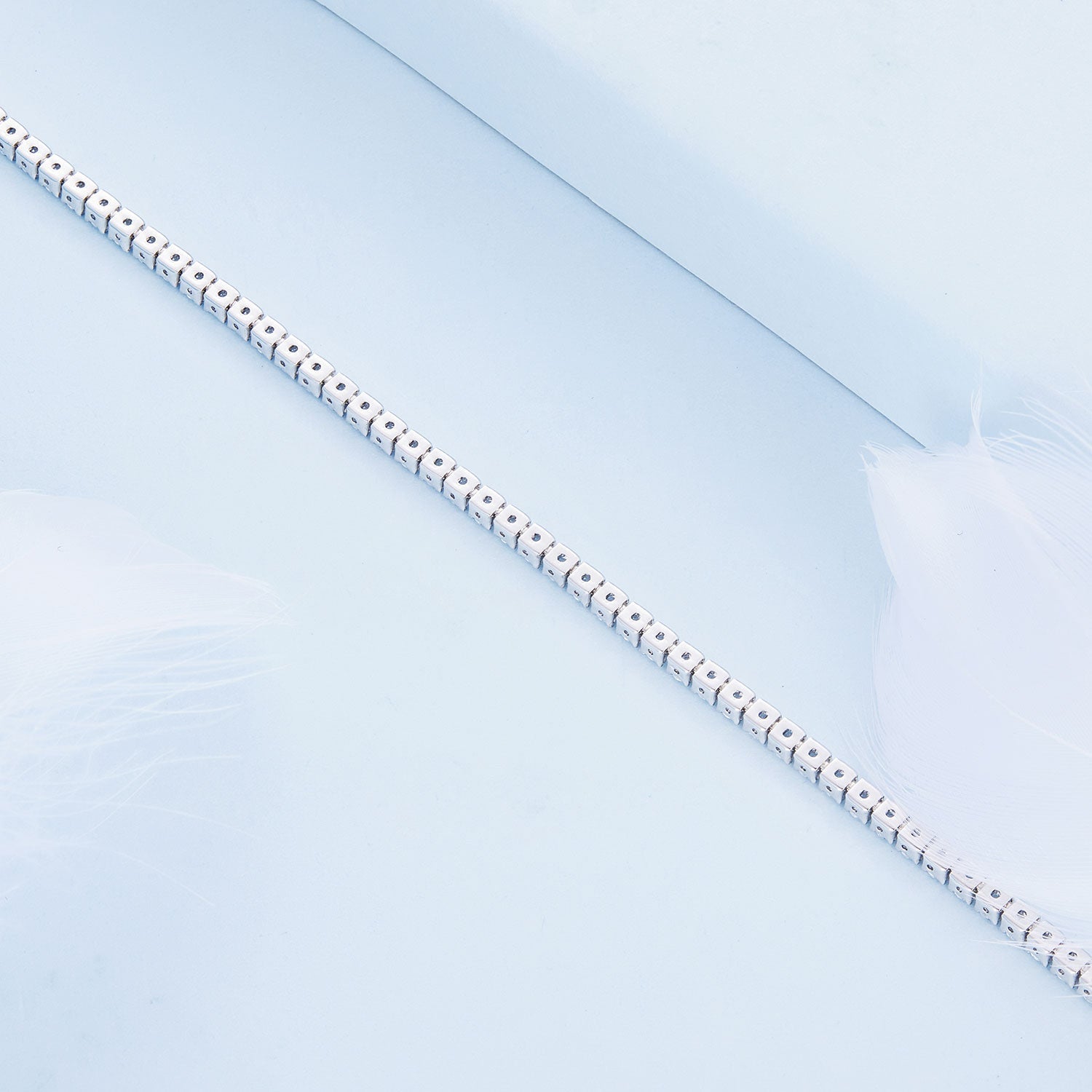 925 Sterling Silver Pavé Setting Bracelet with CZ for Women - Adjustable 18+5cm  DestGlow