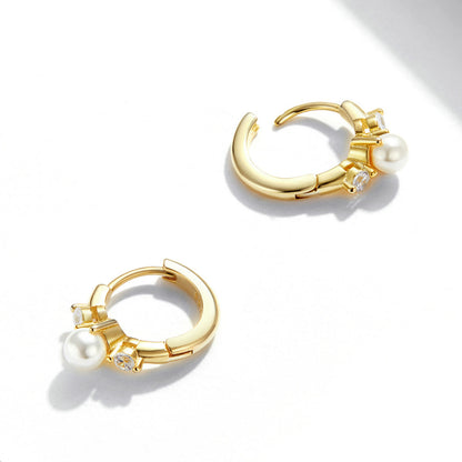 925 Sterling Silver Pavé CZ Gold Plated 1x0.5cm Earrings for Women  DestGlow
