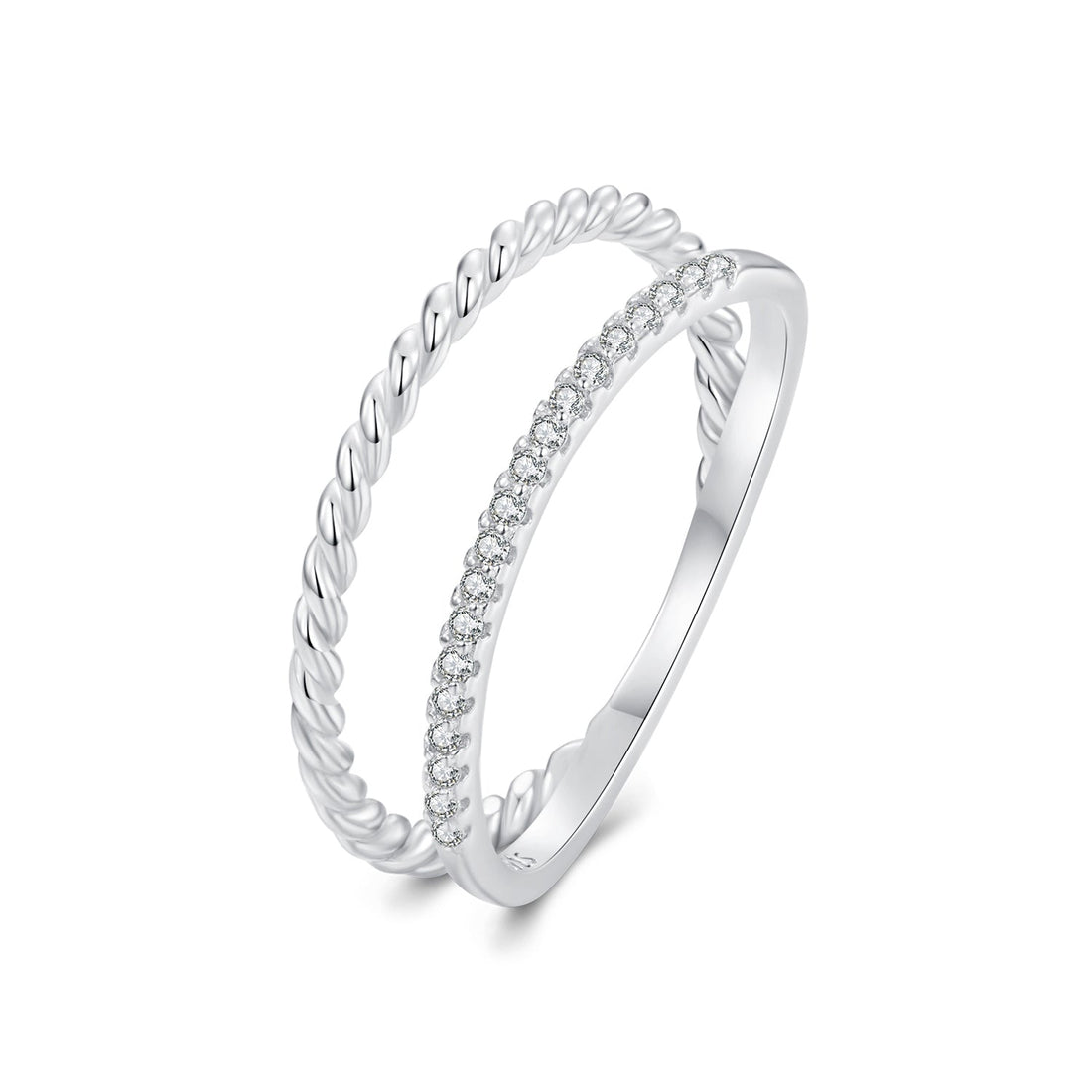 925 Sterling Silver Ring 6.0 Size with Pavé Setting CZ  DestGlow
