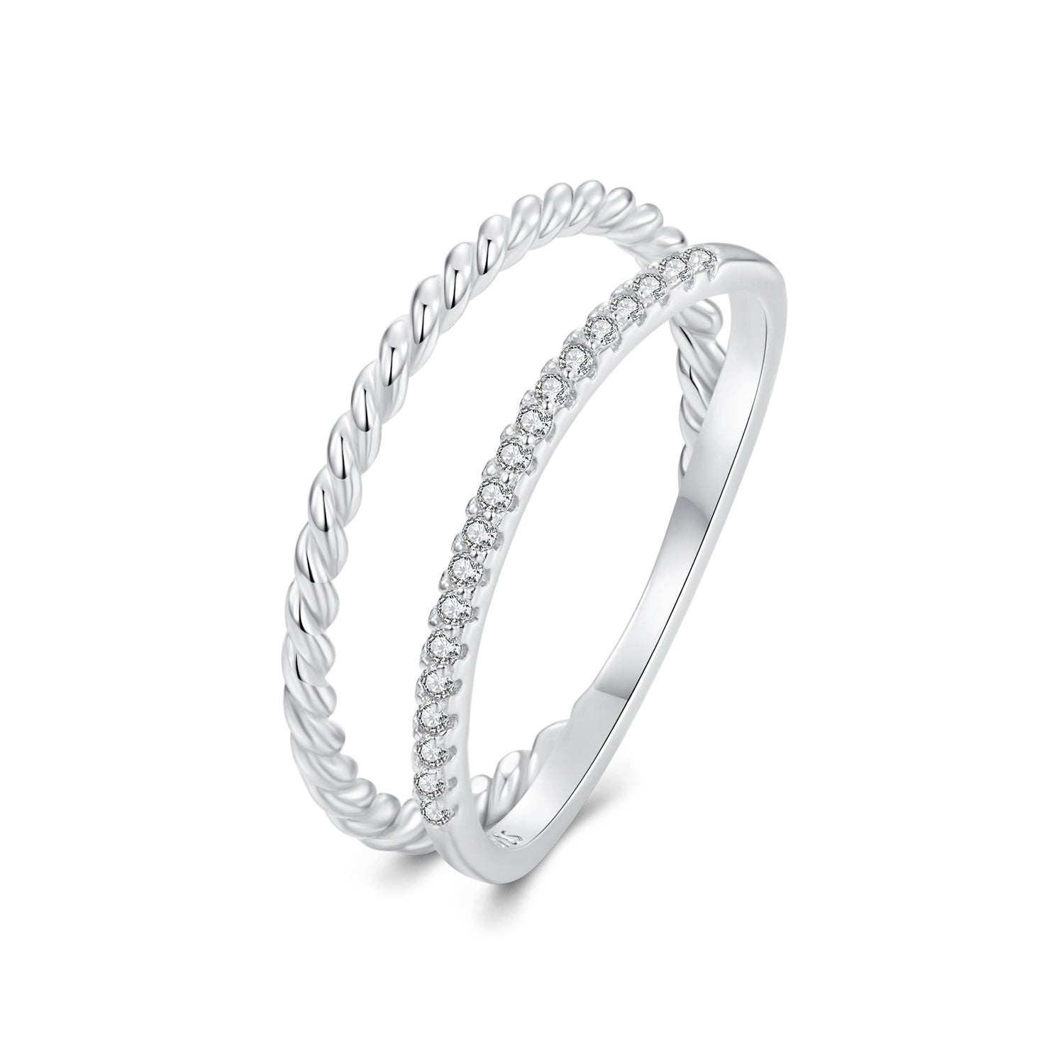 925 Sterling Silver Ring 6.0 Size with Pavé Setting CZ  DestGlow