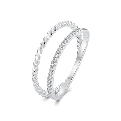 925 Sterling Silver Ring 6.0 Size with Pavé Setting CZ  DestGlow