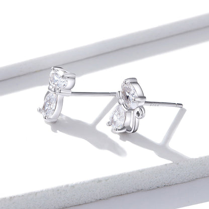 925 Sterling Silver Plated Platinum Earrings with Pavé Setting CZ for Women  DestGlow