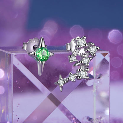 925 Sterling Silver White Gold Plated Star &amp; Constellation Earrings for Women  DestGlow