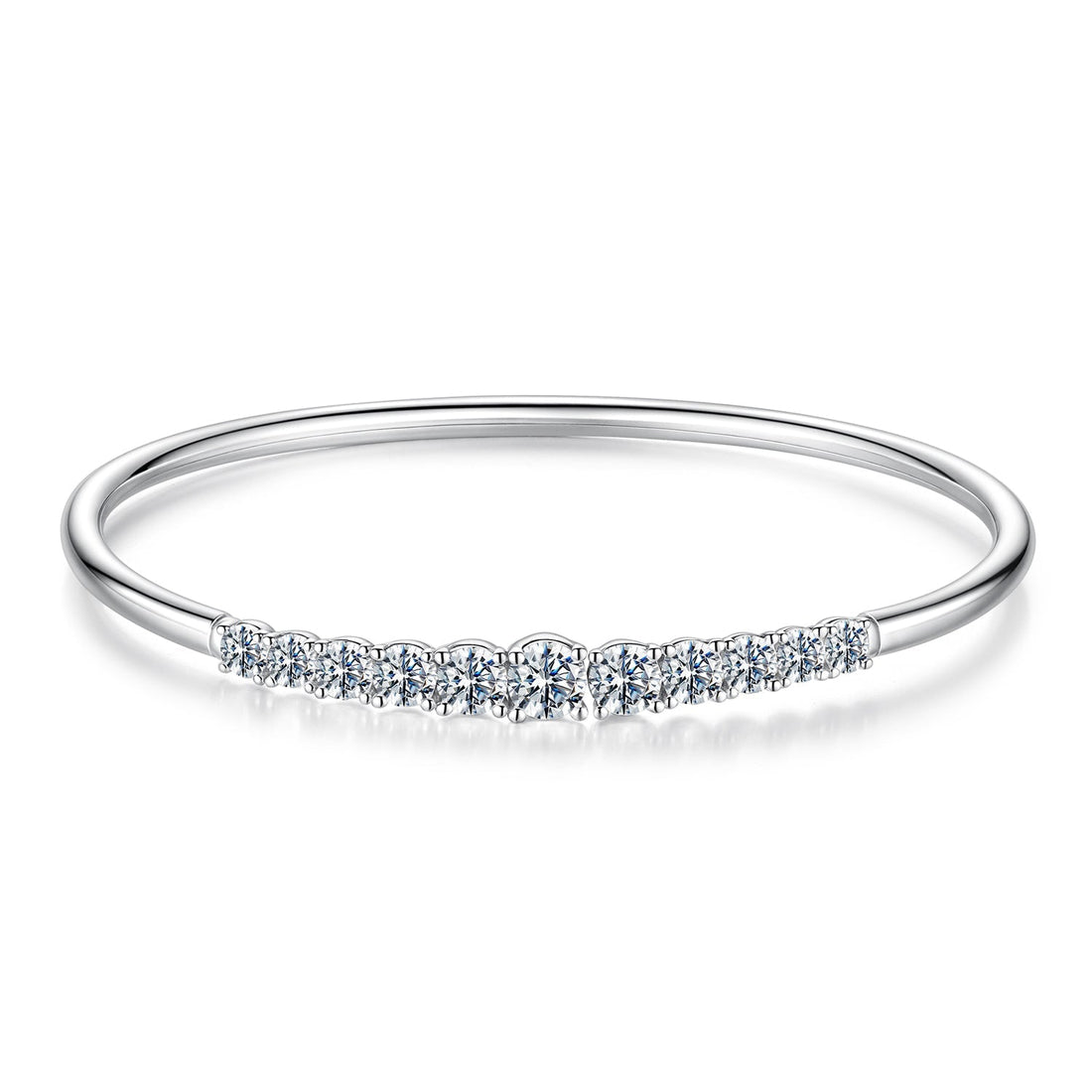 925 Sterling Silver &amp; Moissanite White Gold Plated Bracelet with 0.5cm Moissanite for Women  DestGlow