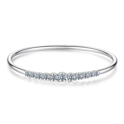 925 Sterling Silver &amp; Moissanite White Gold Plated Bracelet with 0.5cm Moissanite for Women