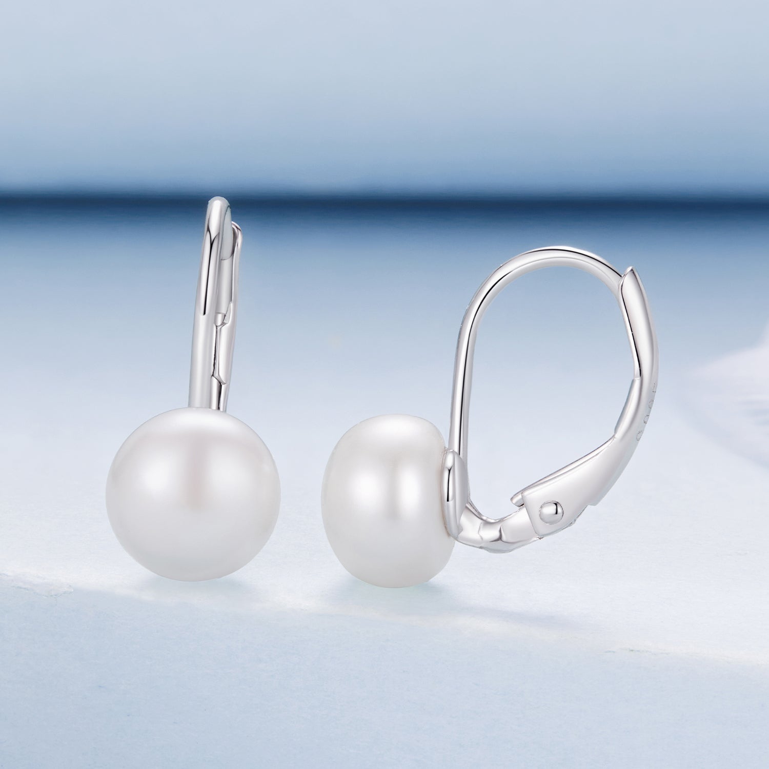 925 Sterling Silver White Gold Plated Freshwater Pearl Earrings for Women  DestGlow