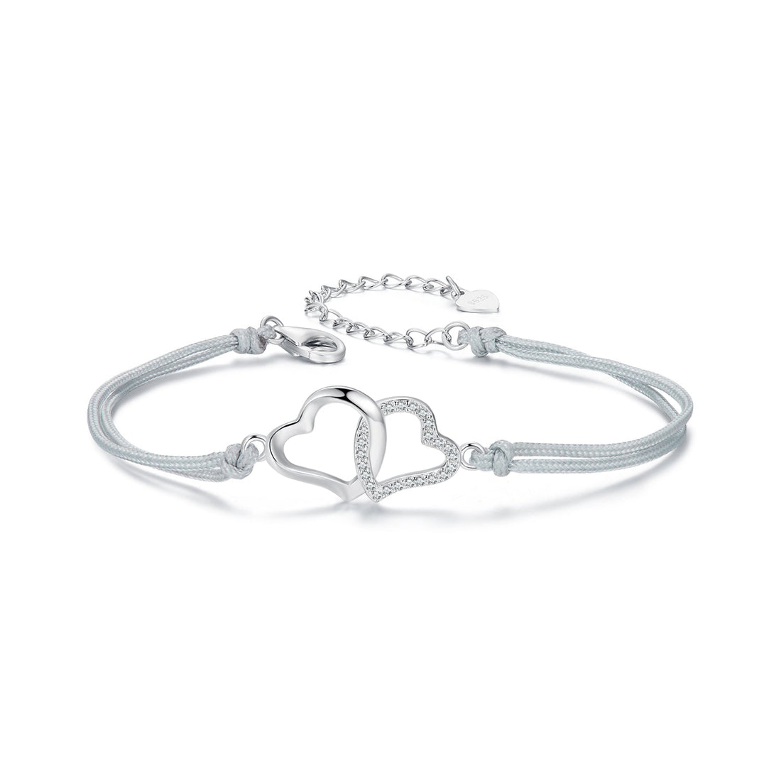 925 Sterling Silver Bracelet with Pavé Setting CZ, 170+50mm Length, White Gold Plated for Women  DestGlow