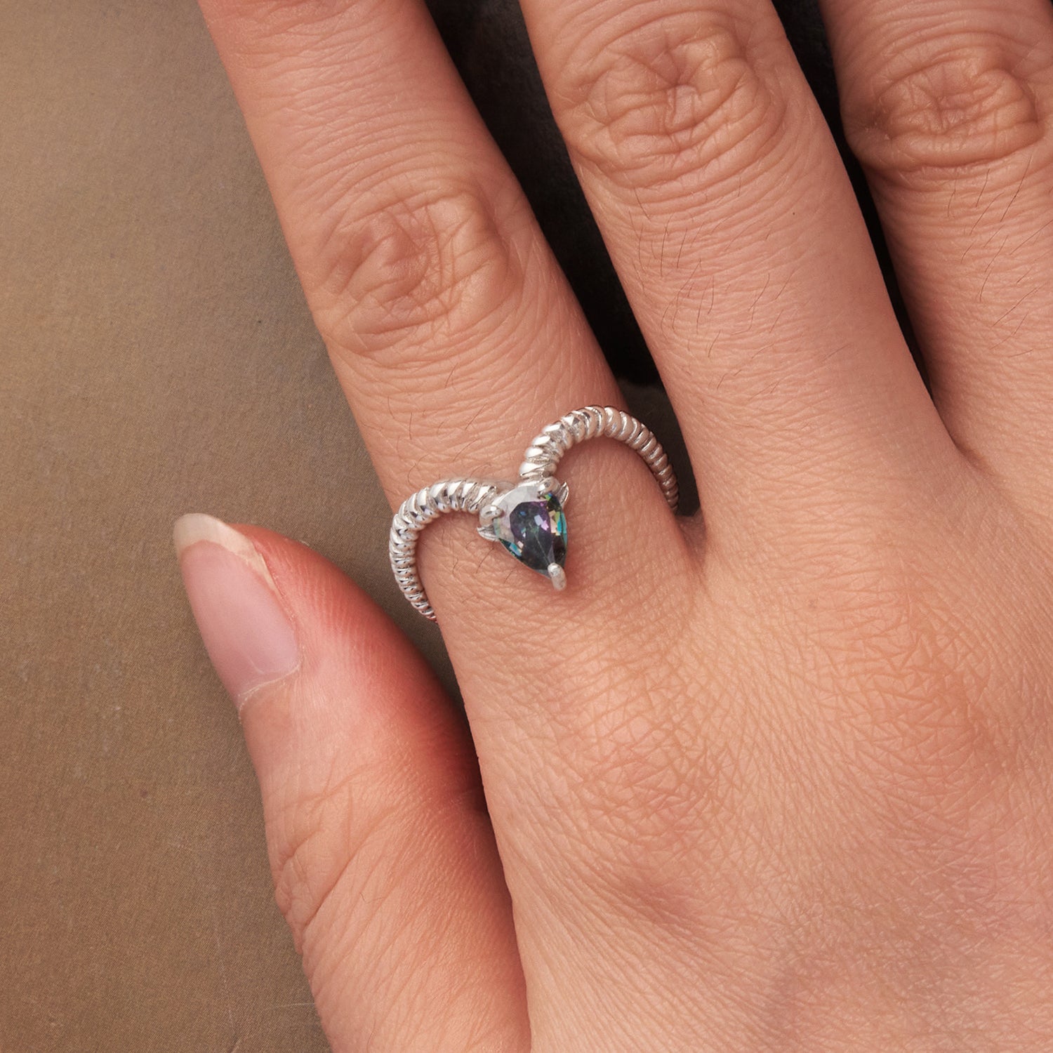 925 Sterling Silver Ring with Transparent Glass - Stylish E | 0.2cm Width for Women  DestGlow