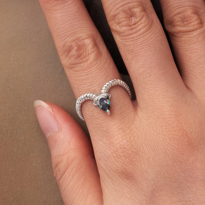 925 Sterling Silver Ring with Transparent Glass - Stylish E | 0.2cm Width for Women  DestGlow