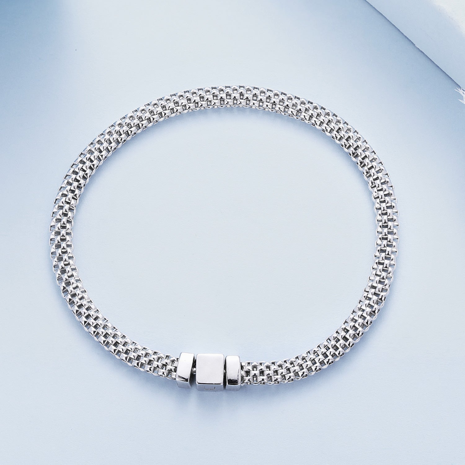 925 Sterling Silver Plated Platinum 17.0 Size Bracelet for Women  DestGlow