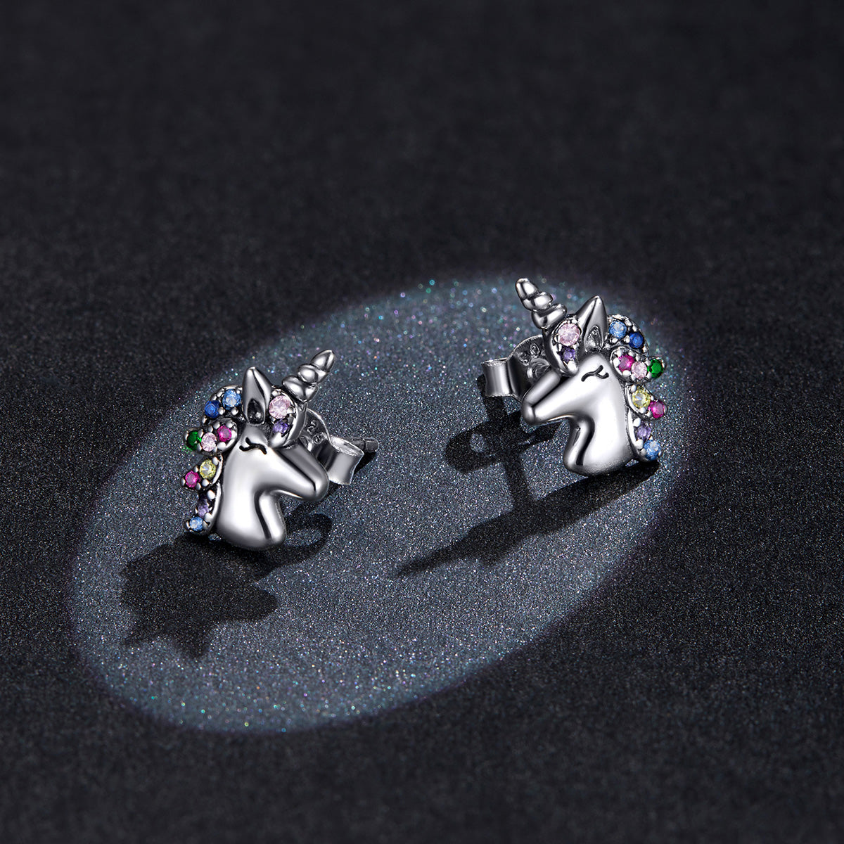 925 Sterling Silver Earrings with Pavé Setting CZ, Oxidized, 1.4x0.9cm for Women  DestGlow