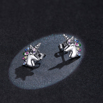 925 Sterling Silver Earrings with Pavé Setting CZ, Oxidized, 1.4x0.9cm for Women  DestGlow