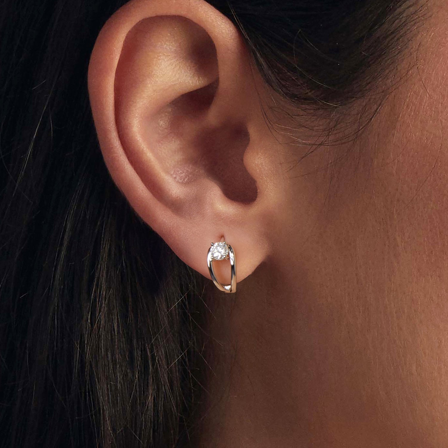 925 Sterling Silver 0.40 Carat Moissanite Earrings for Women  DestGlow