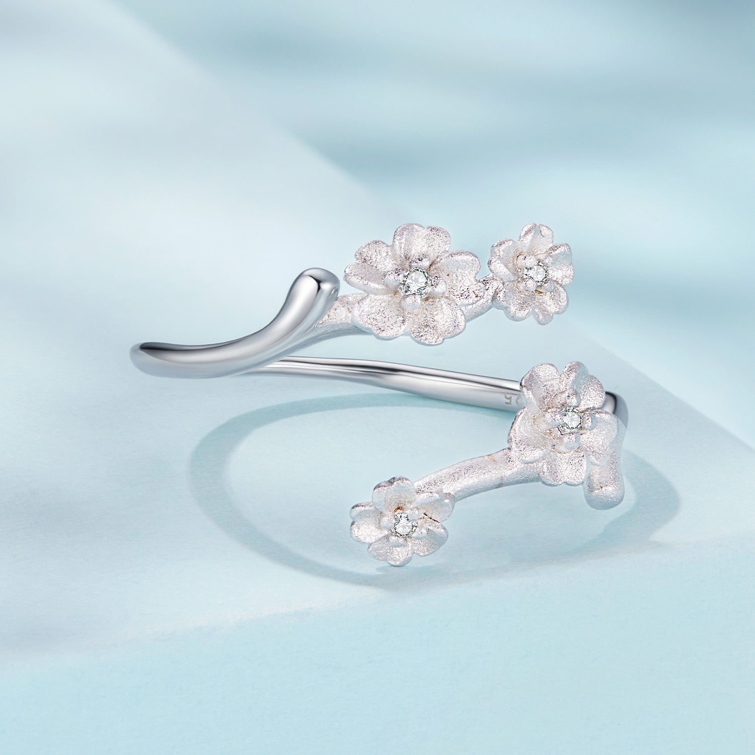 925 Sterling Silver Plated White Gold Ring for Women  DestGlow