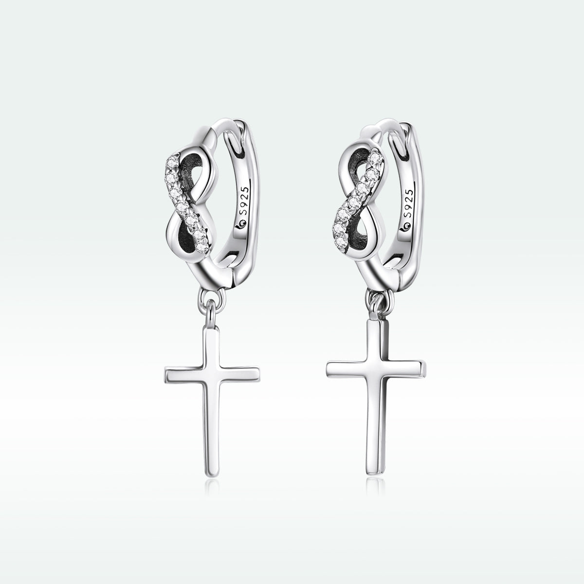 925 Sterling Silver Earrings with Pavé Setting CZ in Oxidized Finish  DestGlow