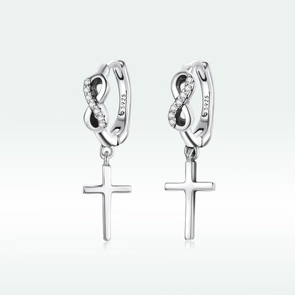 925 Sterling Silver Earrings with Pavé Setting CZ in Oxidized Finish  DestGlow