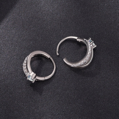 925 Sterling Silver Moissanite 0.3ct Earrings Size 1.2*0.6cm for Women