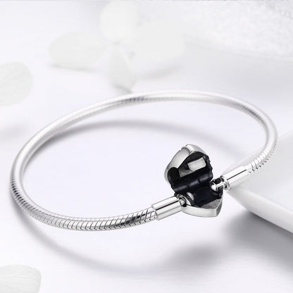 SCB 925 Sterling Silver Bracelet in Classic Style, Size 17.0 for Women  DestGlow