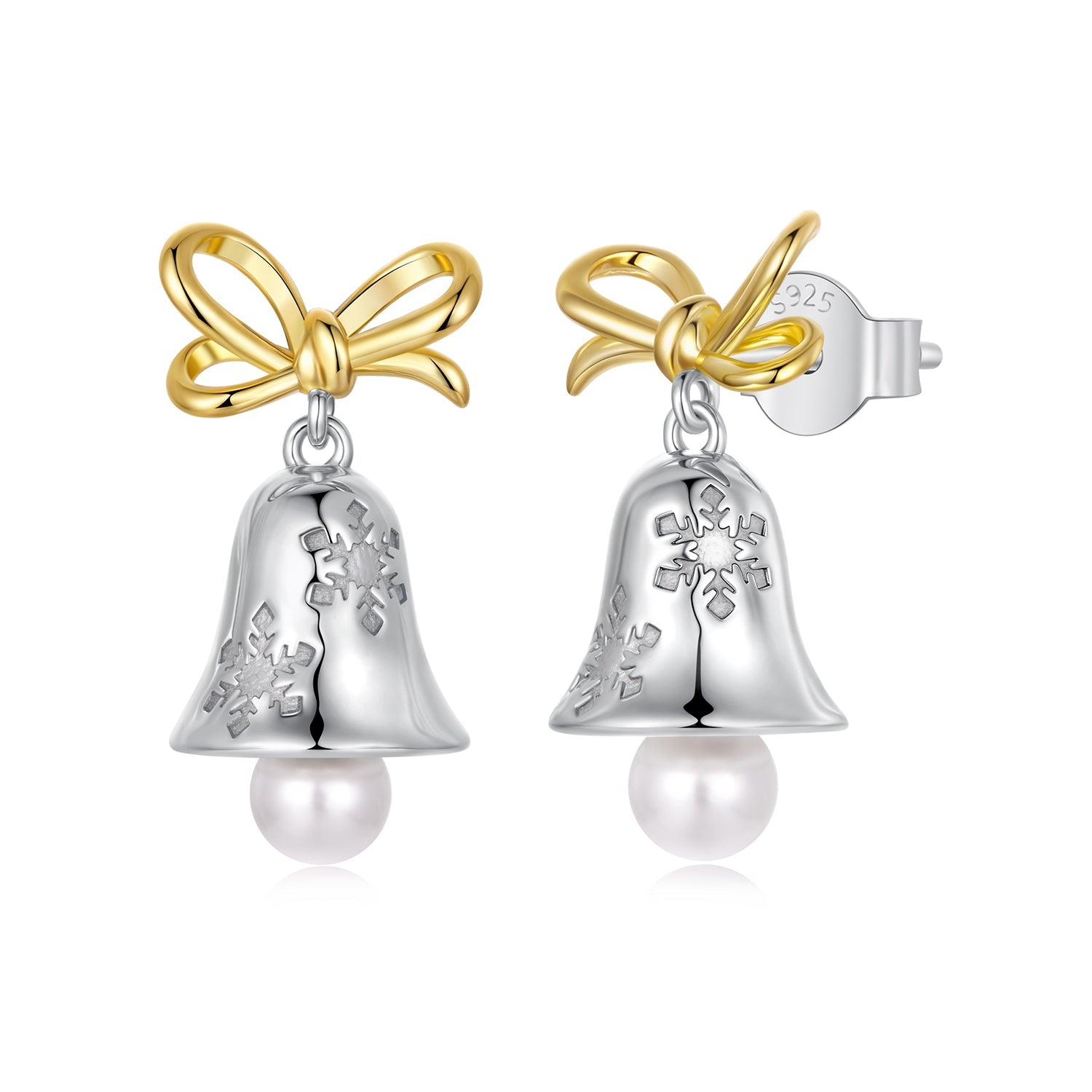 925 Sterling Silver Earrings with Synthetic Pearl, 1.7*0.9cm for Women  DestGlow