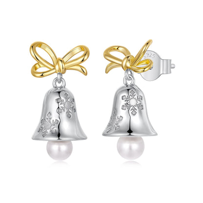 925 Sterling Silver Earrings with Synthetic Pearl, 1.7*0.9cm for Women  DestGlow
