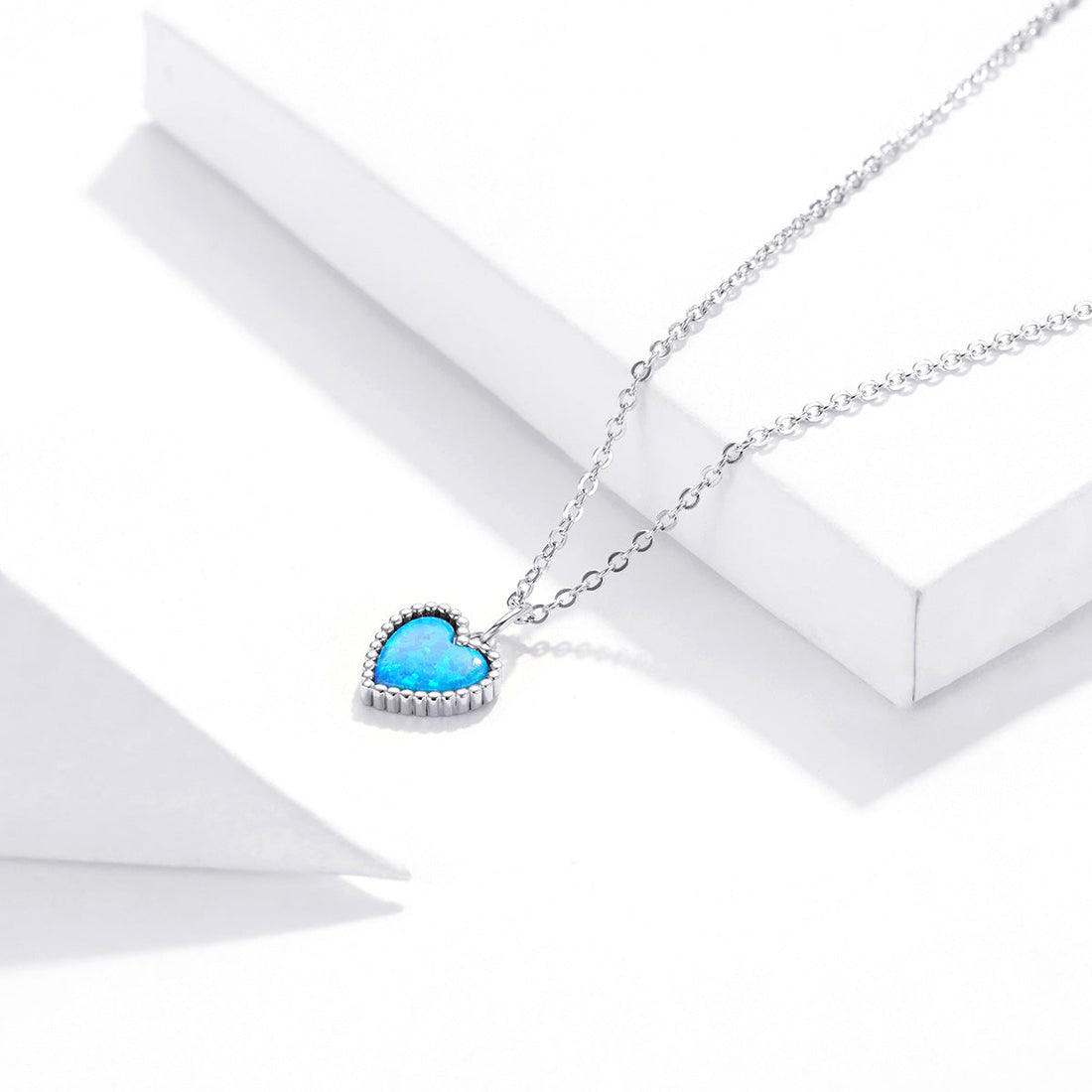 925 Sterling Silver Plated Translucent Opal Necklace 45cm for Women  DestGlow