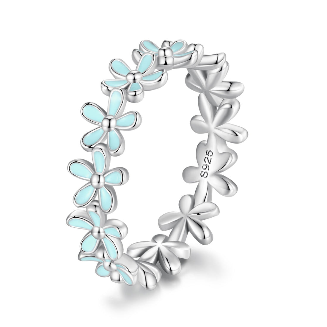 925 Sterling Silver Enamel Process Plated Platinum Ring Size 6 for Women by Bids.com